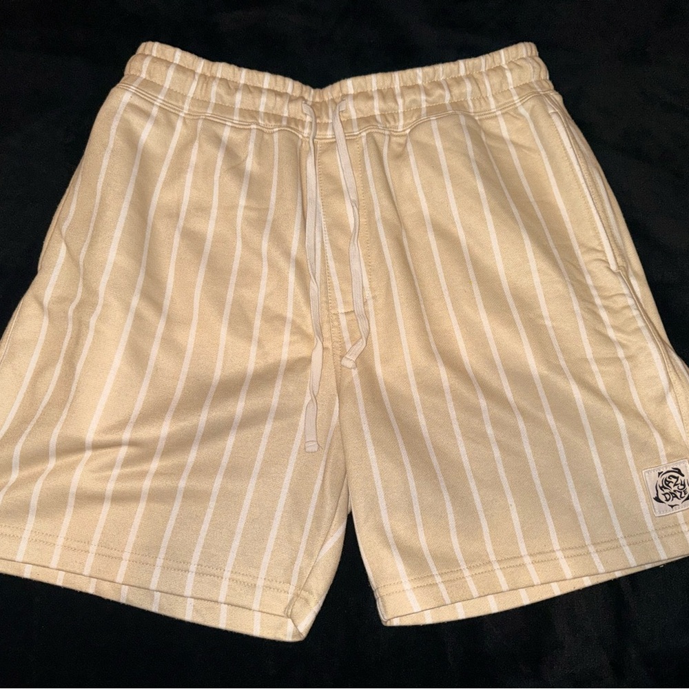 Forever 21 Beige and White Striped Shorts